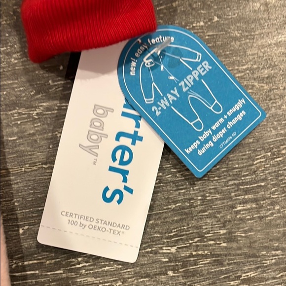 NWT Carter’s Fleece Black Santa Footed Pajamas 3 months - Picture 6 of 8